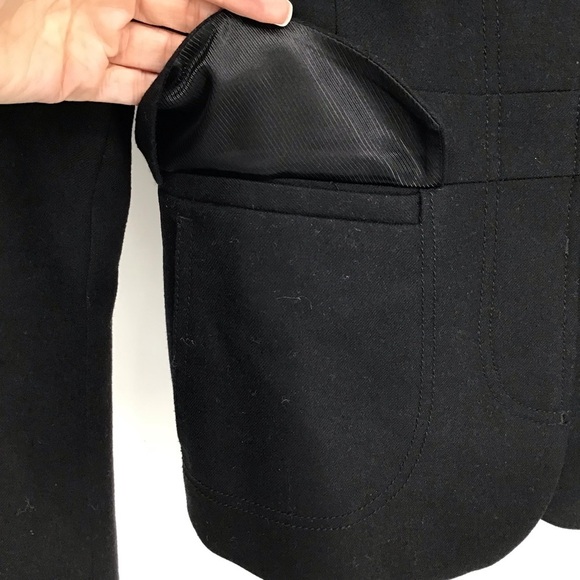 Banana Republic Wool Stand Collar Military Style Jacket Career Black Size S - Picture 7 of 10